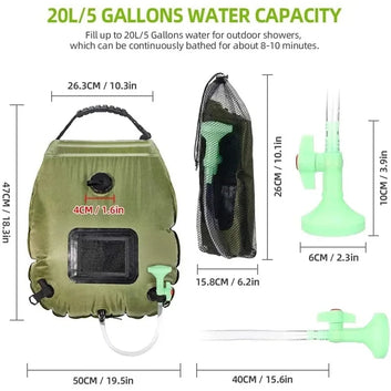 Outdoor Camping Shower Water Bag Solar Heating